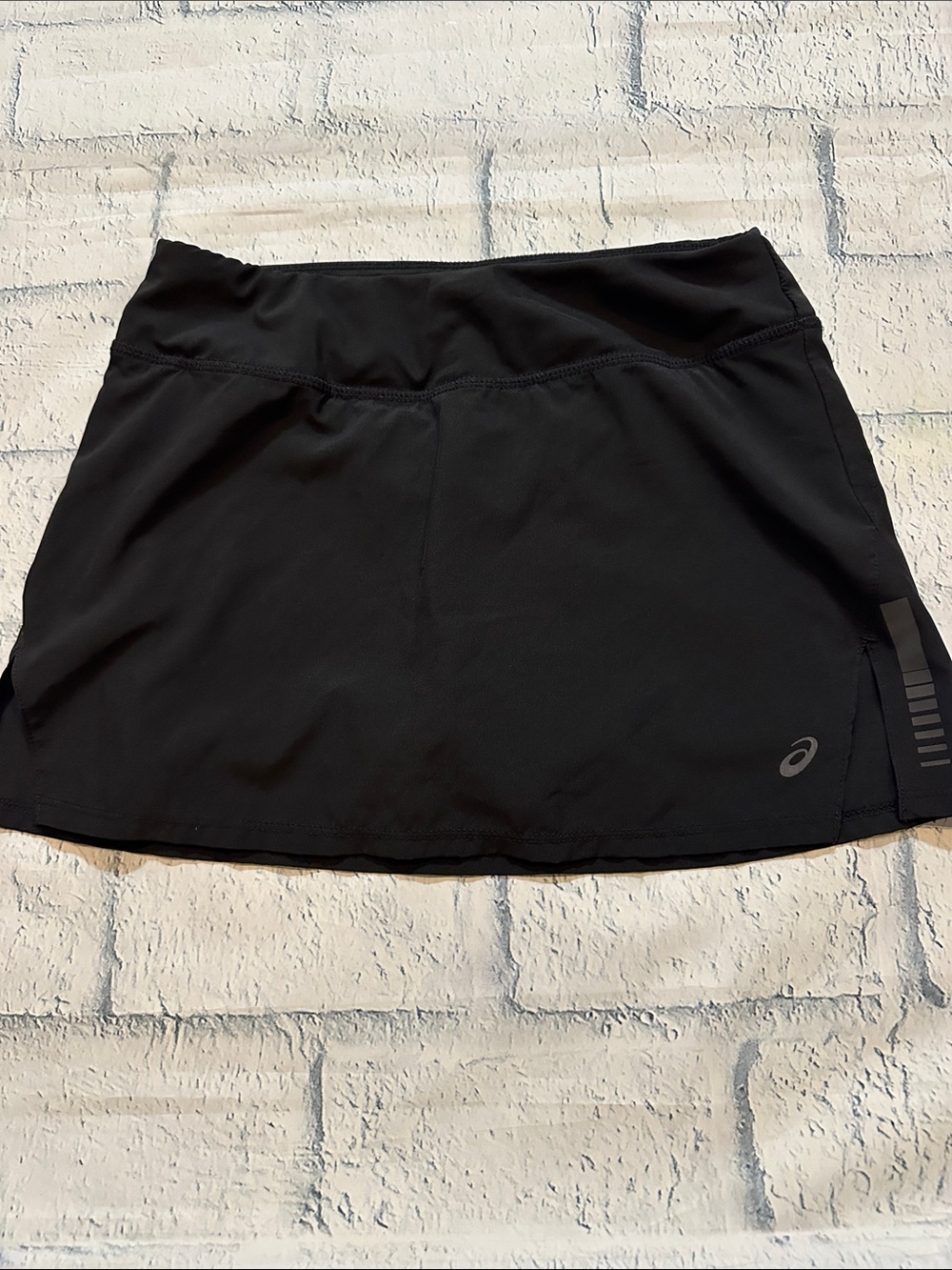 ASICS Black Athletic Skort with Reflective Logo